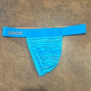 Men’s Blue Wood Thong Size M